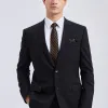 Barry Wang VIP Exclusive Gold Stripe Black Formal Tie Pocket Square Cufflinks Set sold by Barrywang