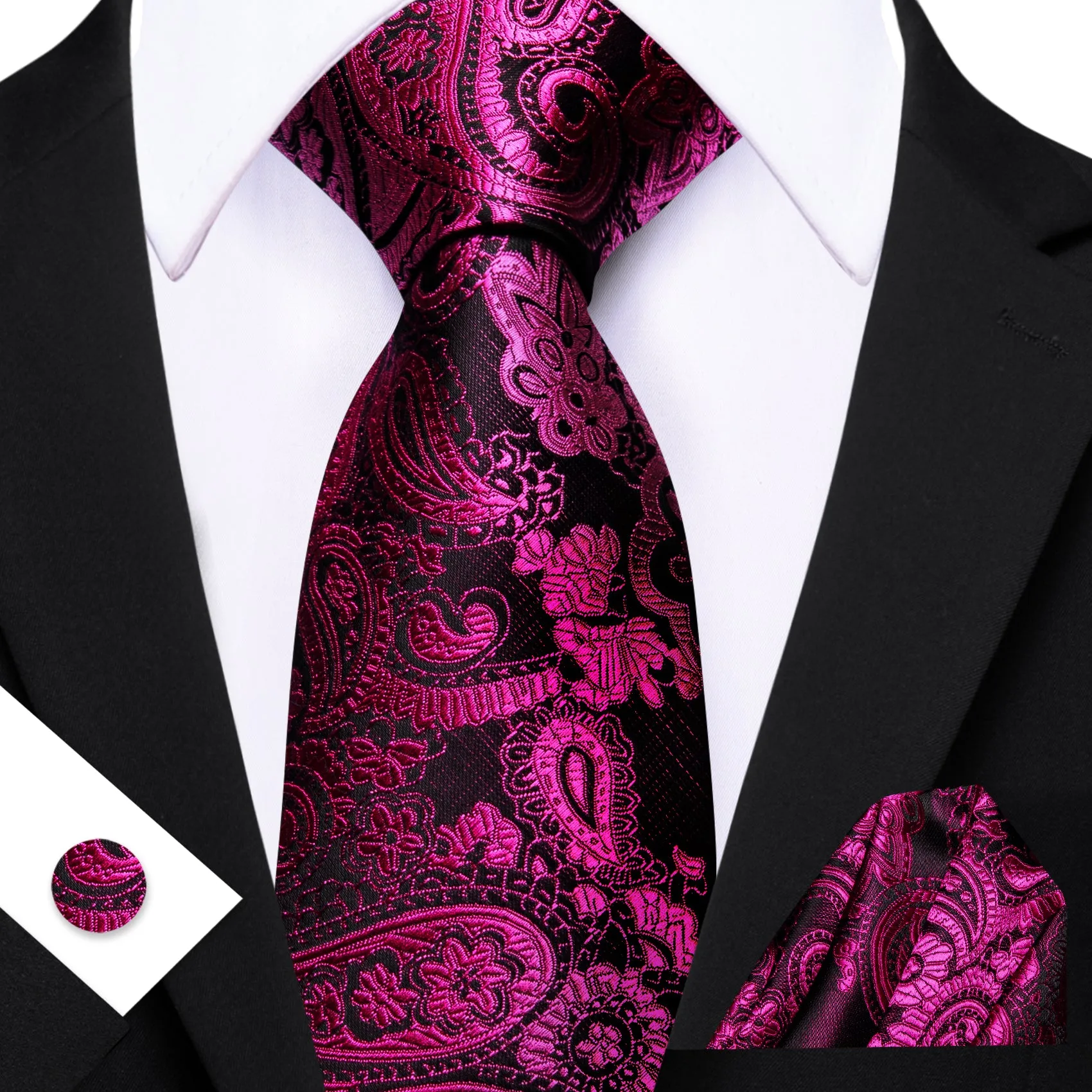 Barry. Wang Paisley Silk Tie Hanky Cufflinks Set sold by Barrywang product image thumbnail 5