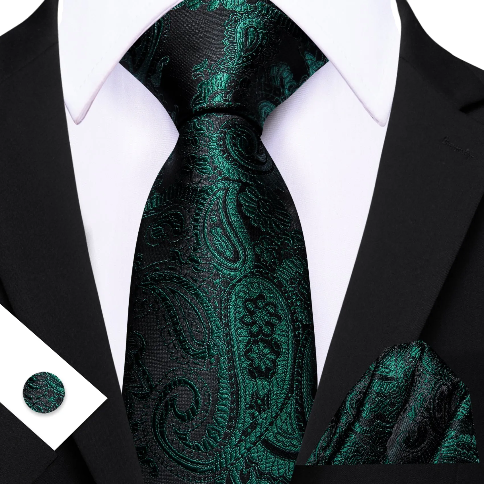 Barry. Wang Paisley Silk Tie Hanky Cufflinks Set sold by Barrywang