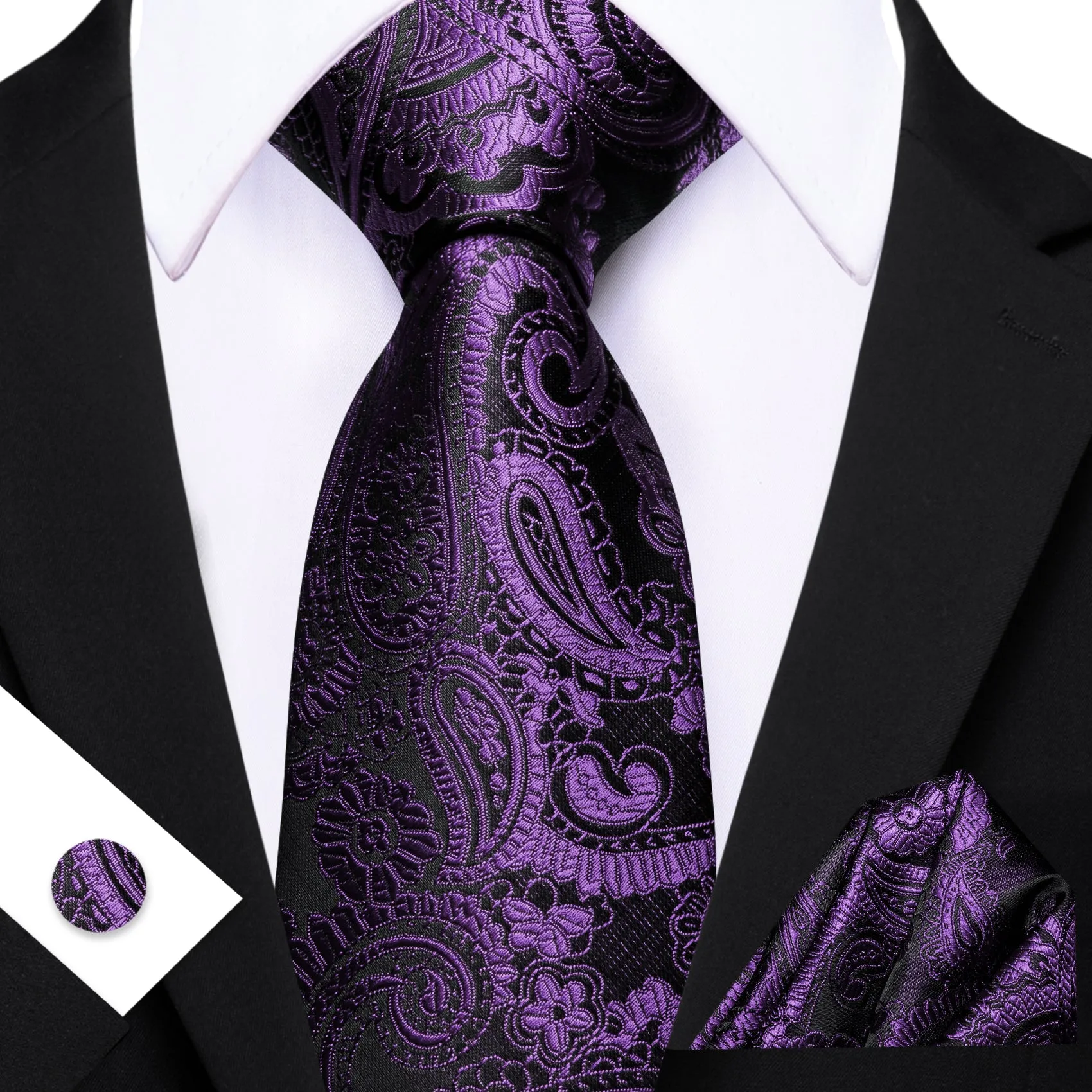 Barry. Wang Paisley Silk Tie Hanky Cufflinks Set sold by Barrywang product image thumbnail 4