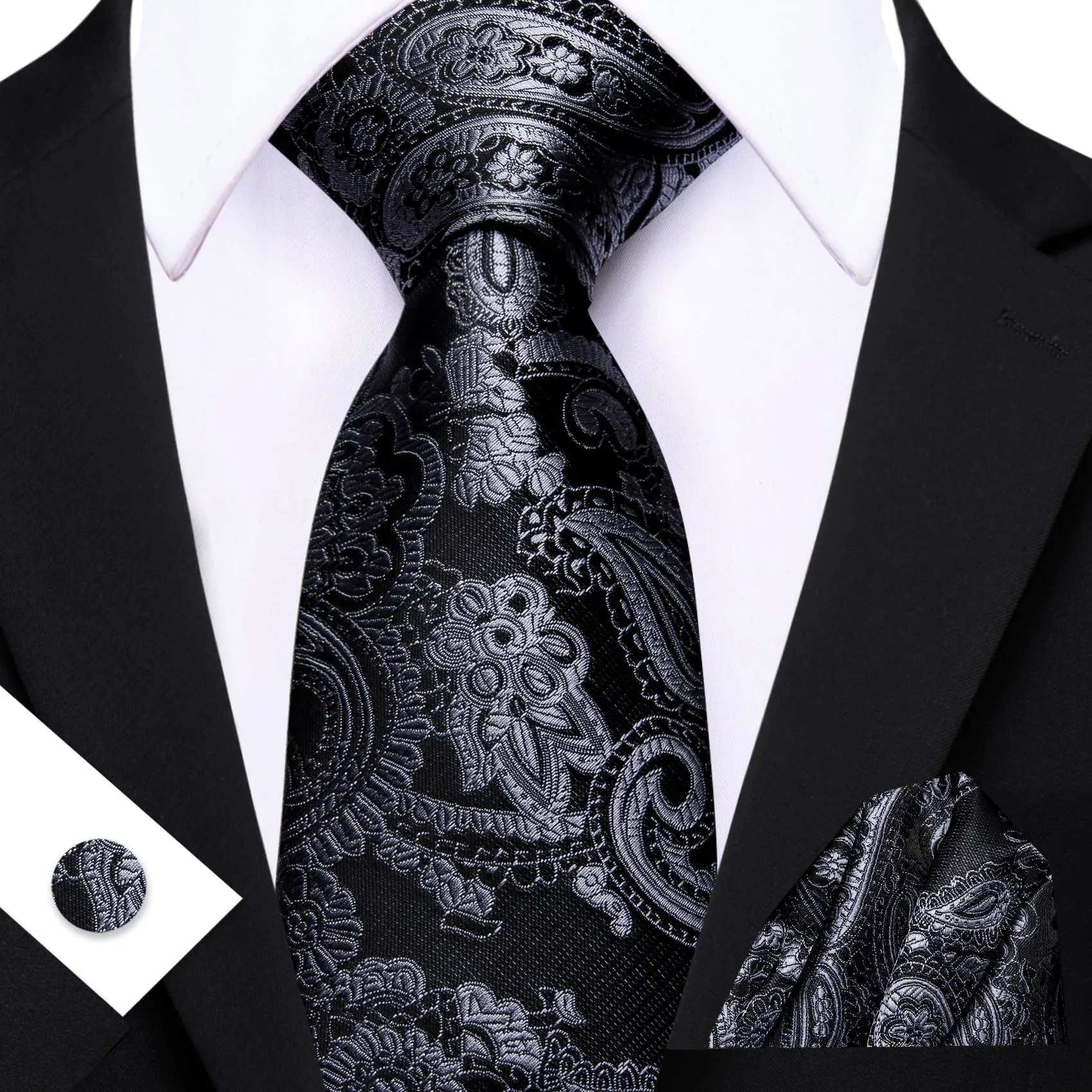 Barry. Wang Paisley Silk Tie Hanky Cufflinks Set sold by Barrywang product image thumbnail 2