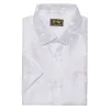 Barry. Wang White Paisley Jacquard Short Sleeve Button Down Shirt for Men sold by Barrywang
