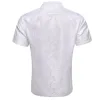 Barry. Wang White Paisley Jacquard Short Sleeve Button Down Shirt for Men sold by Barrywang