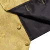 Barry. Wang Men's Golden Paisley V-Neck Silk Vest Necktie Hanky Cufflinks Clip Set sold by Barrywang