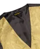 Barry. Wang Men's Golden Paisley V-Neck Silk Vest Necktie Hanky Cufflinks Clip Set sold by Barrywang