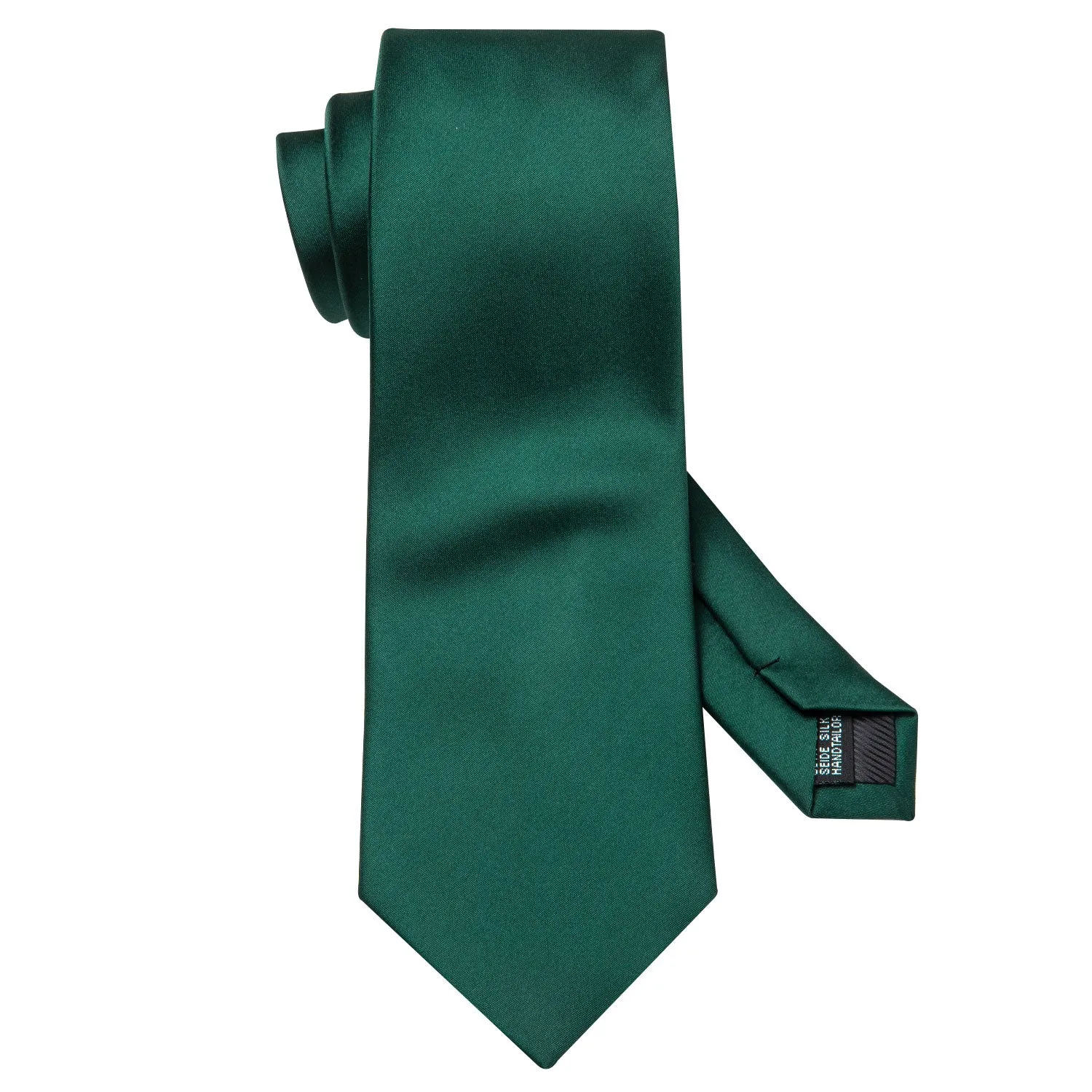 Barry. Wang Emerald Green Necktie Silk Men's Solid Stain Tie Pocket Square Cufflinks Set for Wedding sold by Barrywang product image thumbnail 4