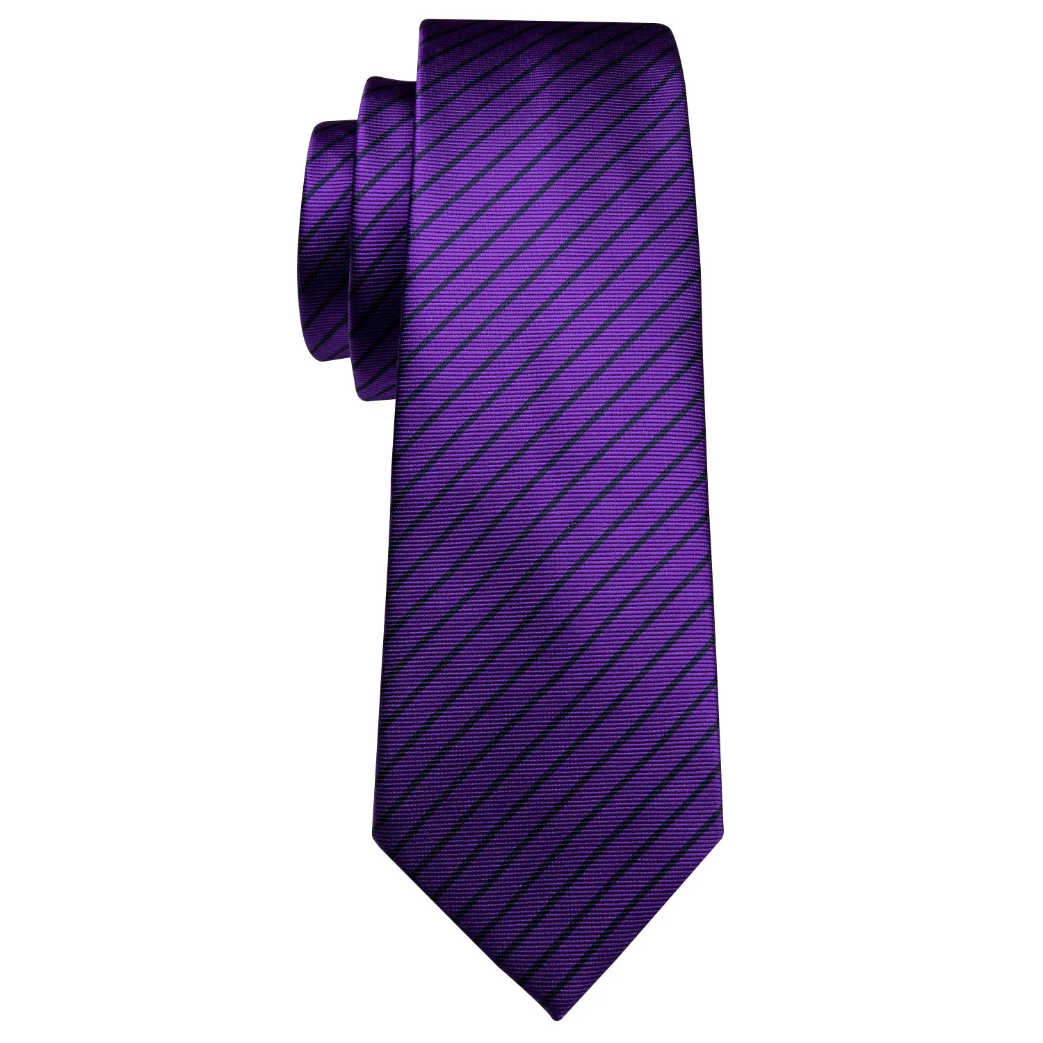 Barry. Wang Black Mens Tie Purple Silk Necktie Hanky Cufflinks Set for Business sold by Barrywang product image thumbnail 4
