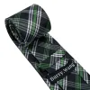 Barry. Wang Mens Black Tie Green White Plaid Necktie Pocket Square Cufflinks Set for Business sold by Barrywang