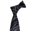 Barry. Wang Silk Black Tie White Line Novelty Silk Necktie Hanky Cufflinks Set for Men Business sold by Barrywang