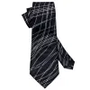 Barry. Wang Silk Black Tie White Line Novelty Silk Necktie Hanky Cufflinks Set for Men Business sold by Barrywang