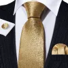 Barry. Wang Mens Golden Tie Solid Silk Necktie Pocket Square Cufflinks Set Wedding sold by Barrywang