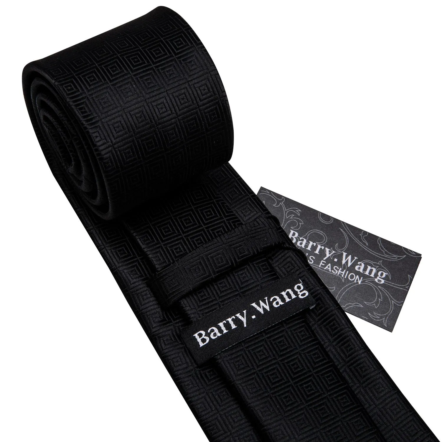 Barry. Wang Men's Necktie Solid Silk Tie Pocket Square Cufflinks Set sold by Barrywang product image thumbnail 4