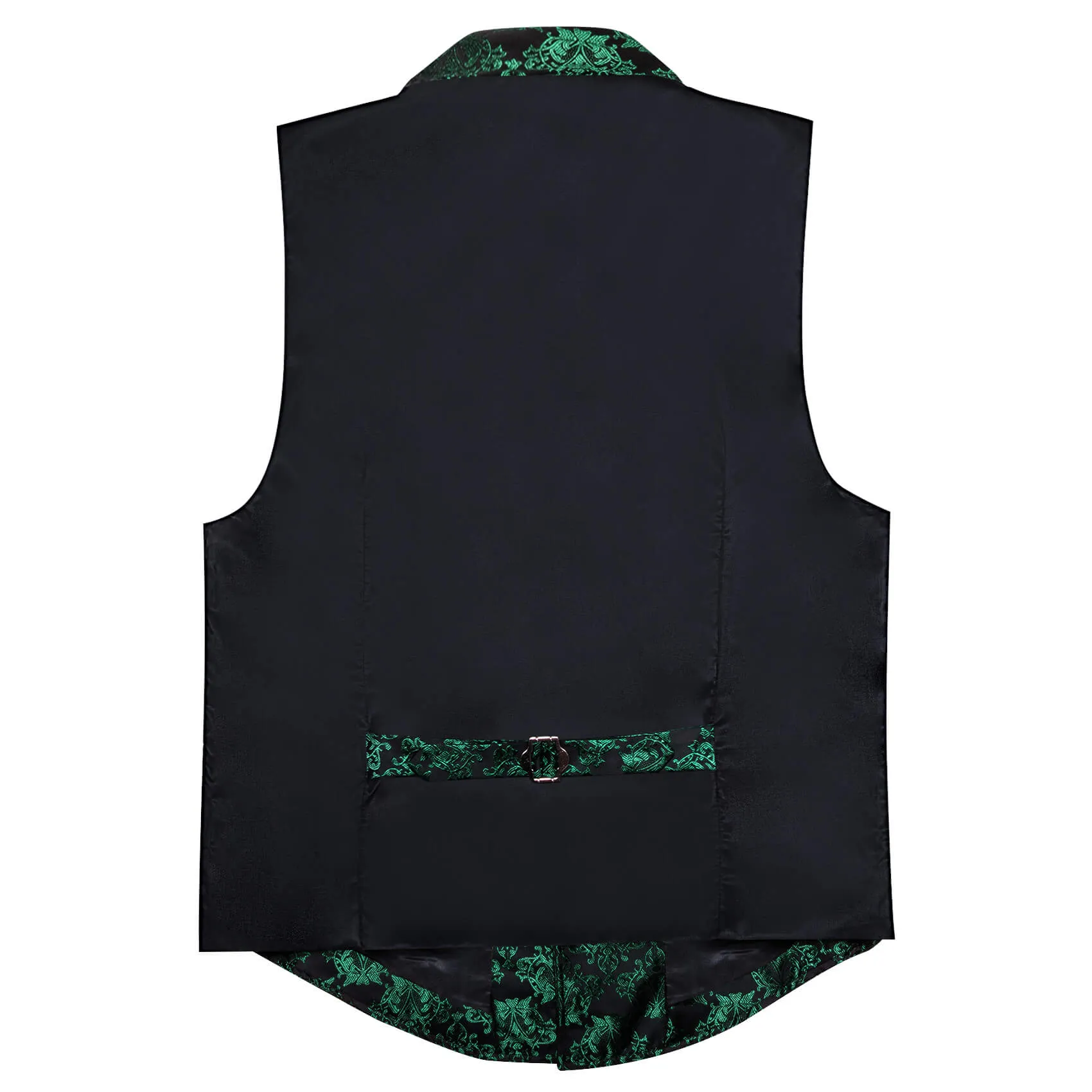 Barry. Wang Mens Hunter Green Victorian Vest Steampunk Gothic Paisley Floral Tailored Collar Waistcoat For Tuxedo Wedding Party Business sold by Barrywang product image thumbnail 5