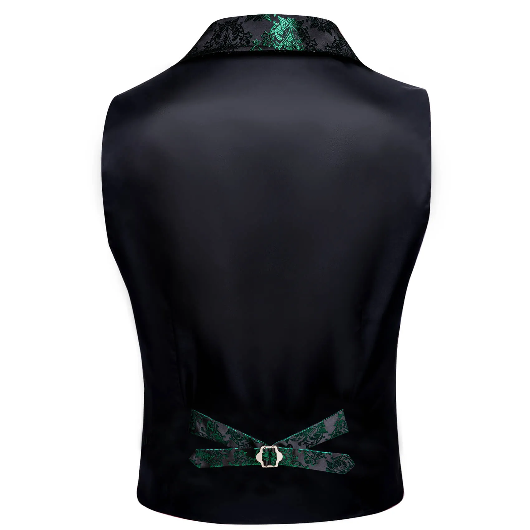 Barry. Wang Mens Hunter Green Victorian Vest Steampunk Gothic Paisley Floral Tailored Collar Waistcoat For Tuxedo Wedding Party Business sold by Barrywang product image thumbnail 2