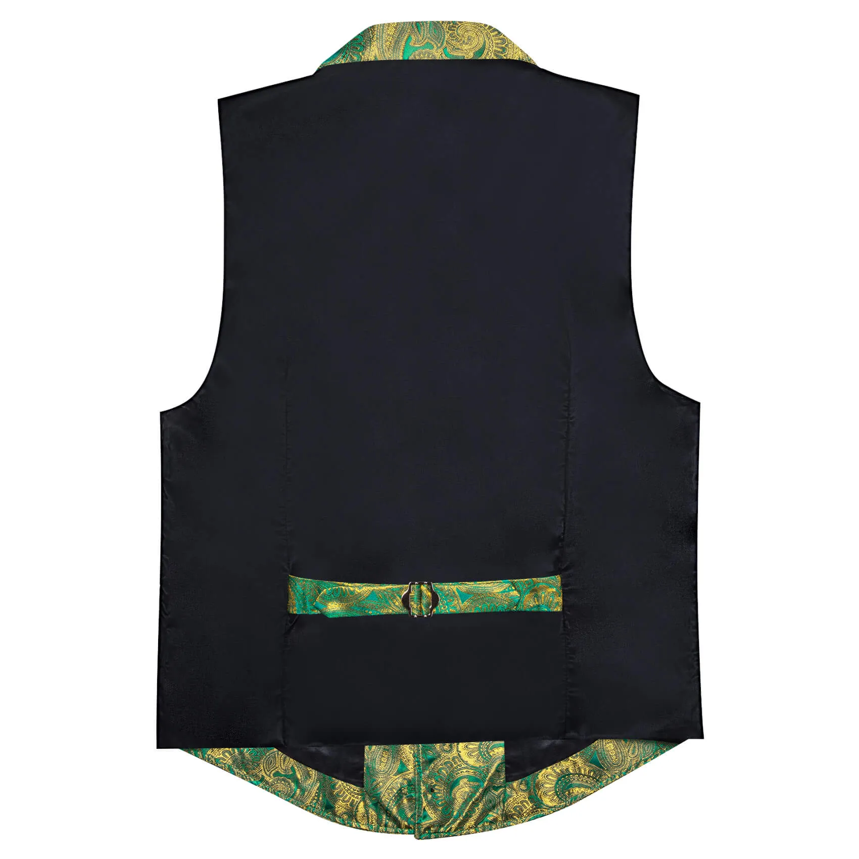 Barry. Wang Mens Victorian Vest Steampunk Gothic Gold Teal Blue Paisley Floral Tailored Collar Waistcoat For Tuxedo Wedding Party Business sold by Barrywang product image thumbnail 4