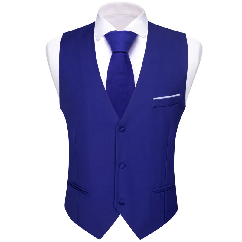 Barry. Wang Mens Royal Blue Suit Vest Formal V-neck Slim Fit Casual Solid Color Waistcoat Necktie Bowtie Pocket Square Cufflinks Set Business 5PCS sold by Barrywang