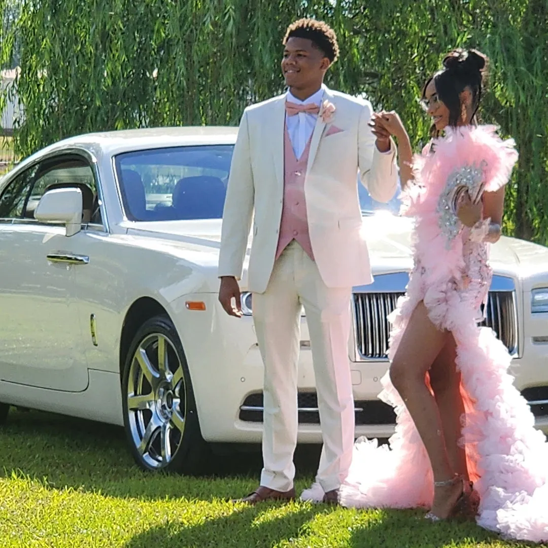 Barry. Wang Mens Blush Pink Suit Vest Formal V-neck Slim Fit Casual Solid Color Waistcoat Necktie Bowtie Pocket Square Cufflinks Set Business 5PCS sold by Barrywang product image thumbnail 2