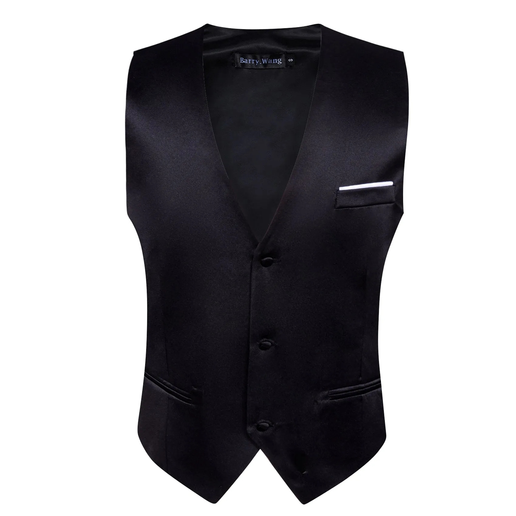 Barry. Wang Mens Black Suit Vests V-Neck Casual Vest Dress for Men Formal Tuxedo Wedding Vests Men's Waistcoat sold by Barrywang product image thumbnail 4