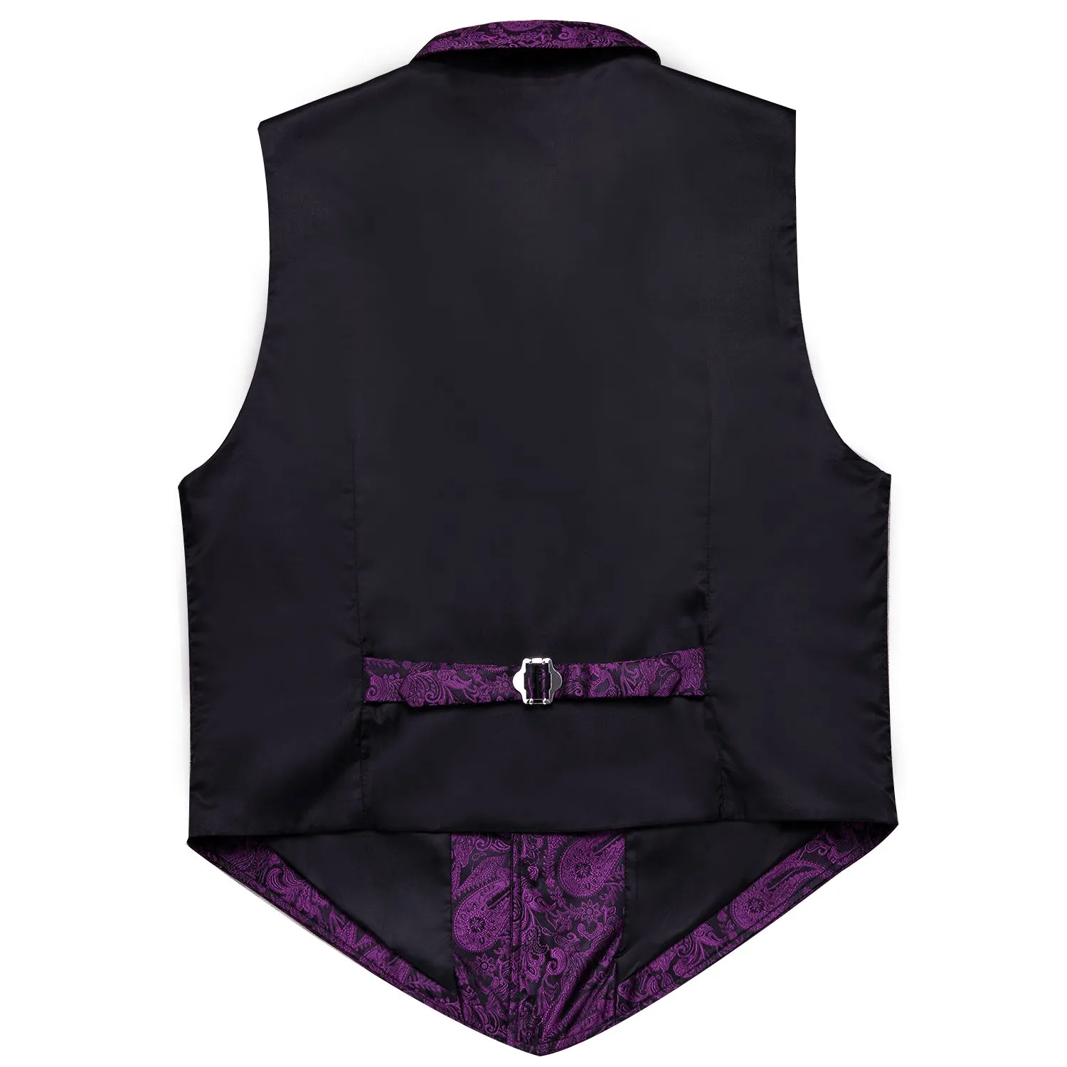 Barry. Wang Mens Victorian Suit Vest Purple Paisley Jacquared Steampunk Gothic Waistcoat Tuxedo Vests with Notched Lapels sold by Barrywang product image thumbnail 4