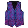 Barry. Wang Paisley Formal Vest Purple Blu Dress Waistcoat Necktie Hanky Cufflinks Set sold by Barrywang