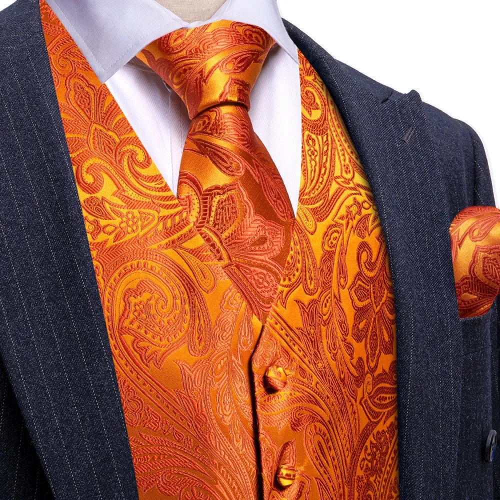 Barry. Wang Mens Purple Suit Waistcoat Floral Dress Vest Necktie Pocket Square Set sold by Barrywang product image thumbnail 5