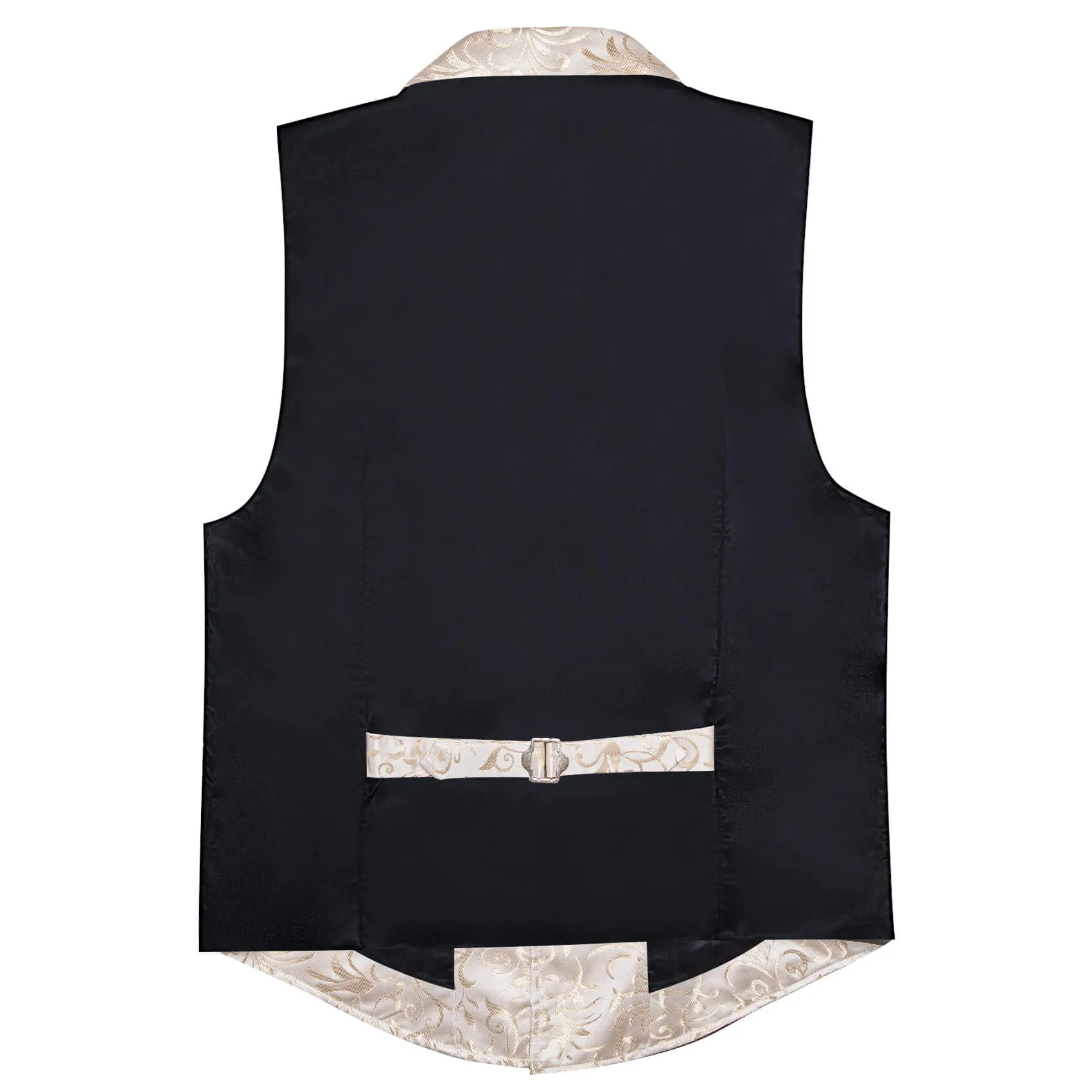 Barry. Wang Mens Champagne Victorian Vest Floral Tailored Collar Waistcoat For Wedding sold by Barrywang product image thumbnail 4