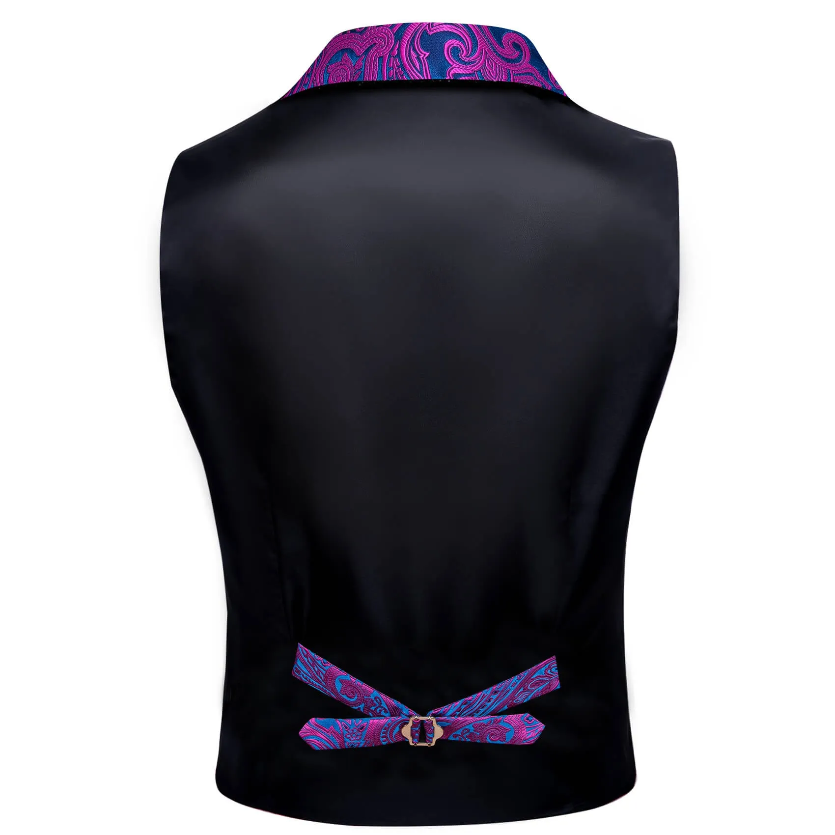 Barry. Wang Mens Paisley Victorian Vest Purple Tailored Collar Waistcoat for Tuxedo sold by Barrywang product image thumbnail 4