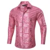 Barry. Wang Mens Western Dress Shirt Blush Pink Paisley Button Down Silk Long Sleeve Shirt sold by Barrywang