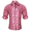 Barry. Wang Mens Western Dress Shirt Blush Pink Paisley Button Down Silk Long Sleeve Shirt sold by Barrywang