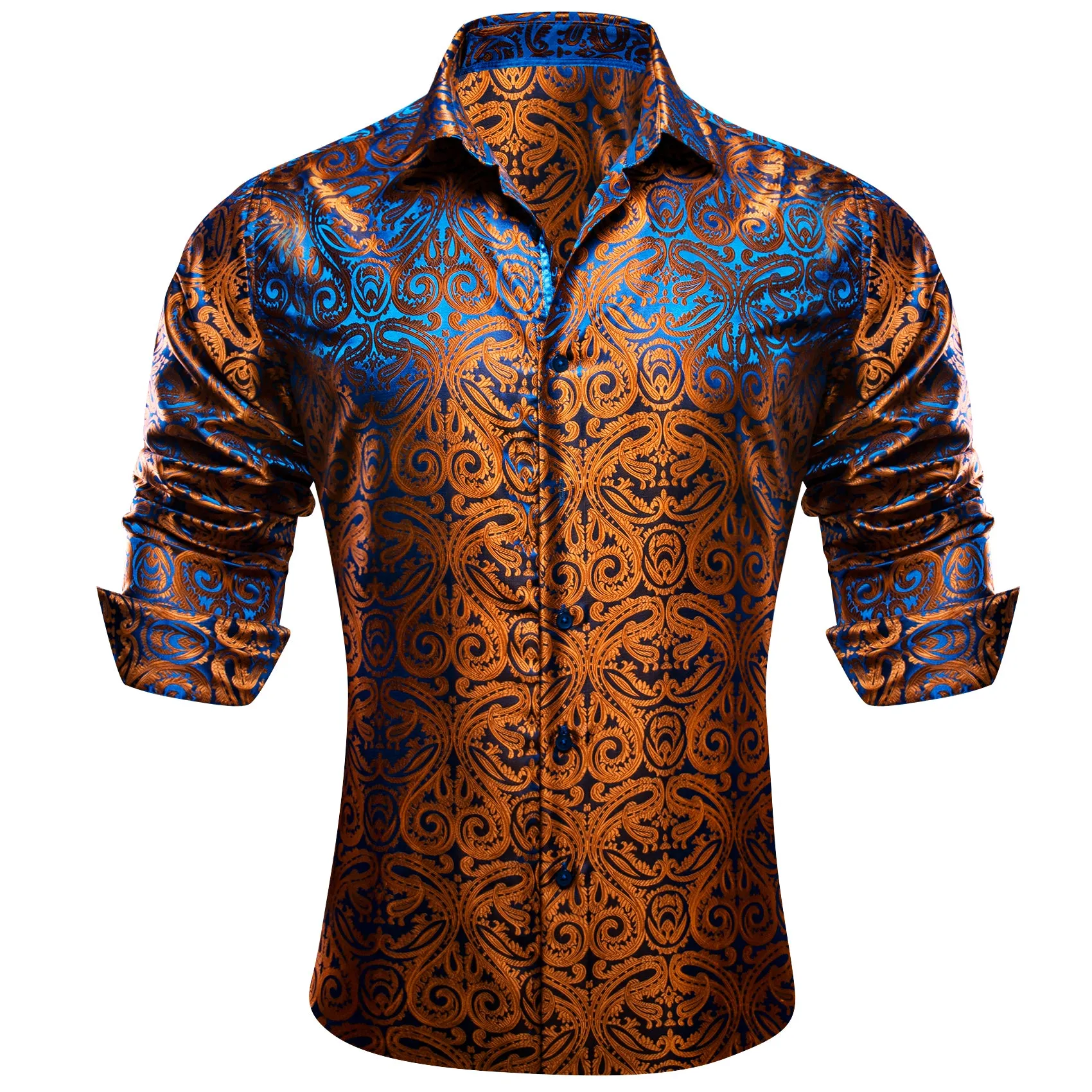 Barry. Wang Brown Casual Shirt for Men Paisley Long Sleeve Button Down Shirt sold by Barrywang product image thumbnail 2