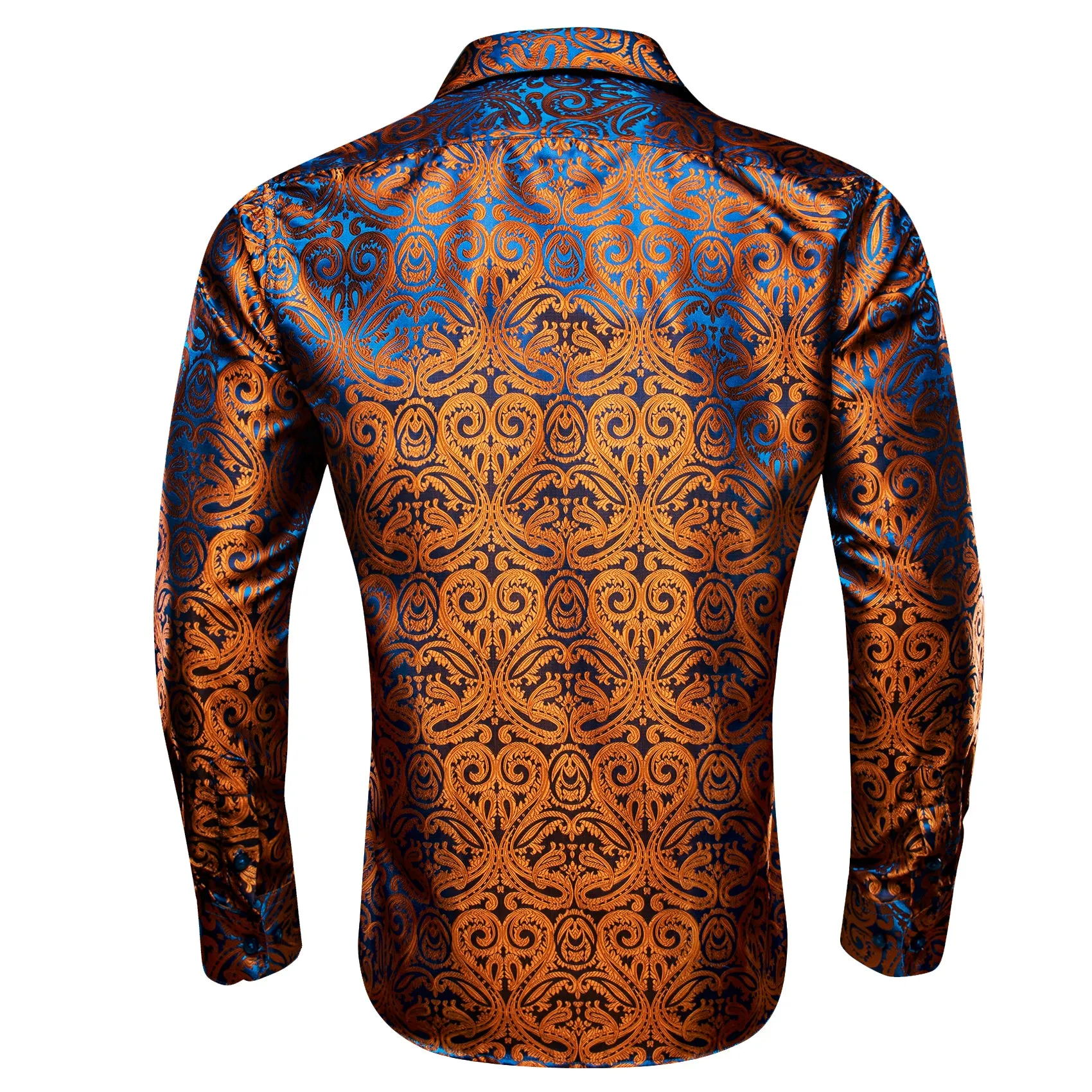 Barry. Wang Brown Casual Shirt for Men Paisley Long Sleeve Button Down Shirt sold by Barrywang product image thumbnail 3