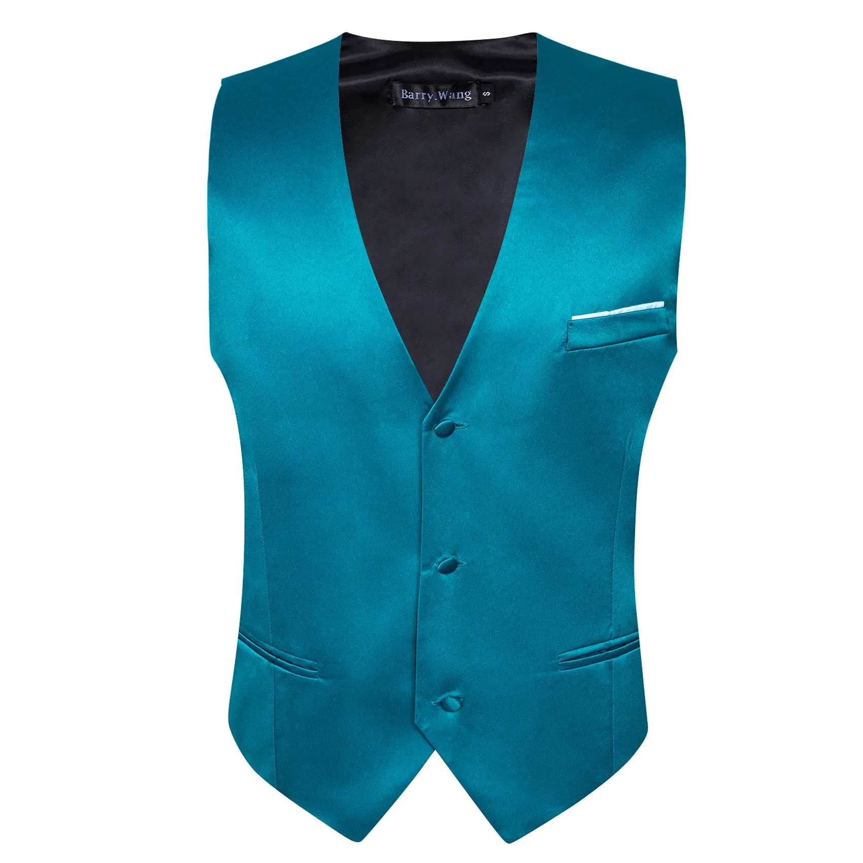 Barry. Wang Teal Suit Vests V-Neck Casual Vest Dress for Men Formal Tuxedo sold by Barrywang product image thumbnail 4