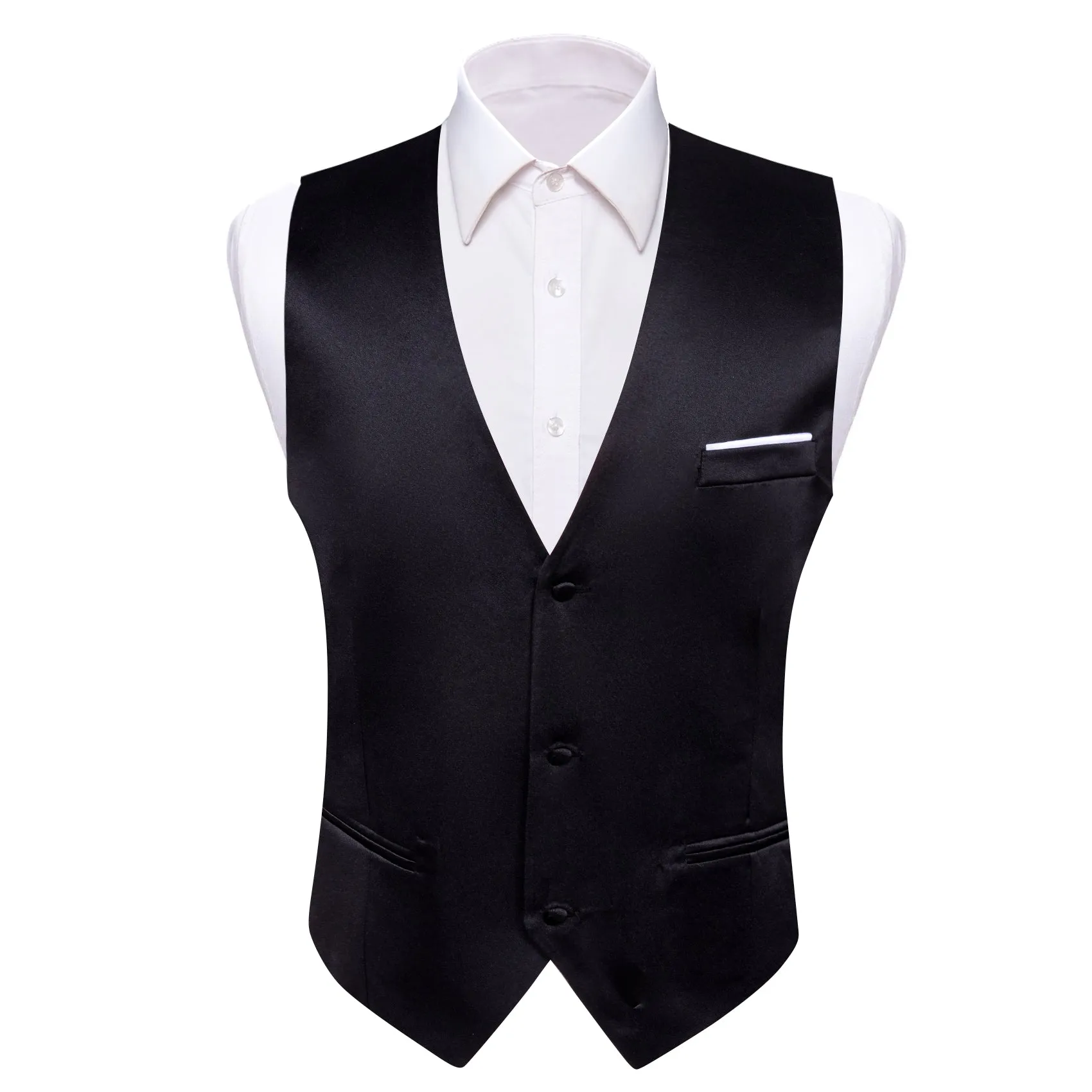 Barry. Wang Black Suit Vests V-Neck Casual Vest Dress for Men Formal Tuxedo sold by Barrywang