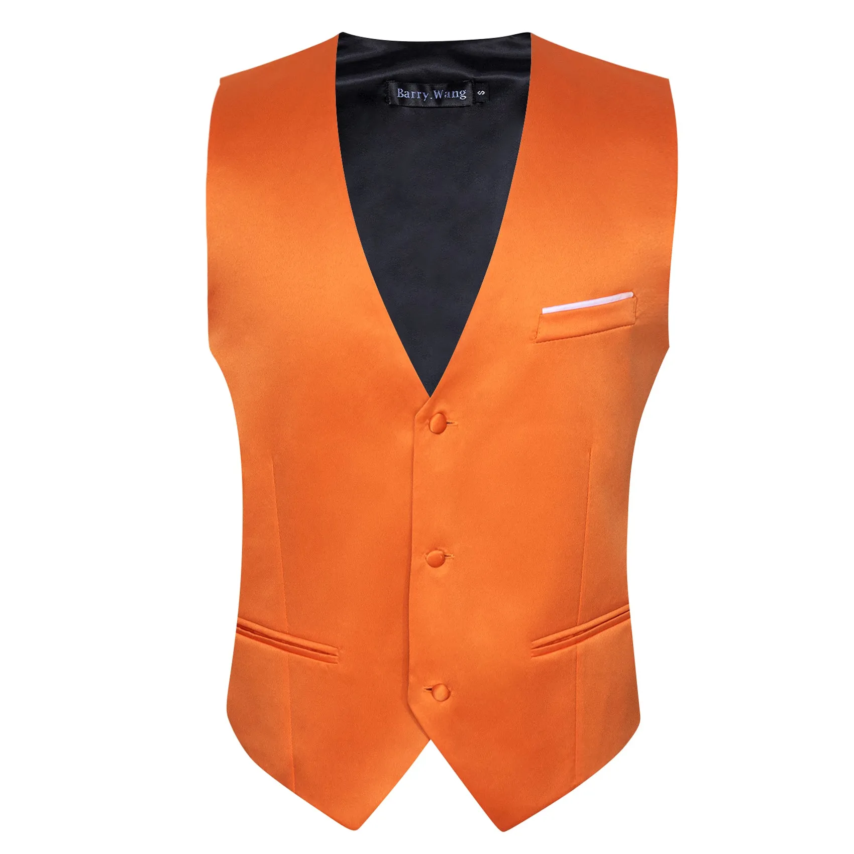 Barry. Wang Orange Suit Vests V-Neck Casual Vest Dress for Men Formal Tuxedo sold by Barrywang product image thumbnail 4