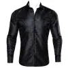 Barry. Wang Mens Paisley Casual Shirt Black Silk Long Sleeve Button Down Shirt for Party sold by Barrywang