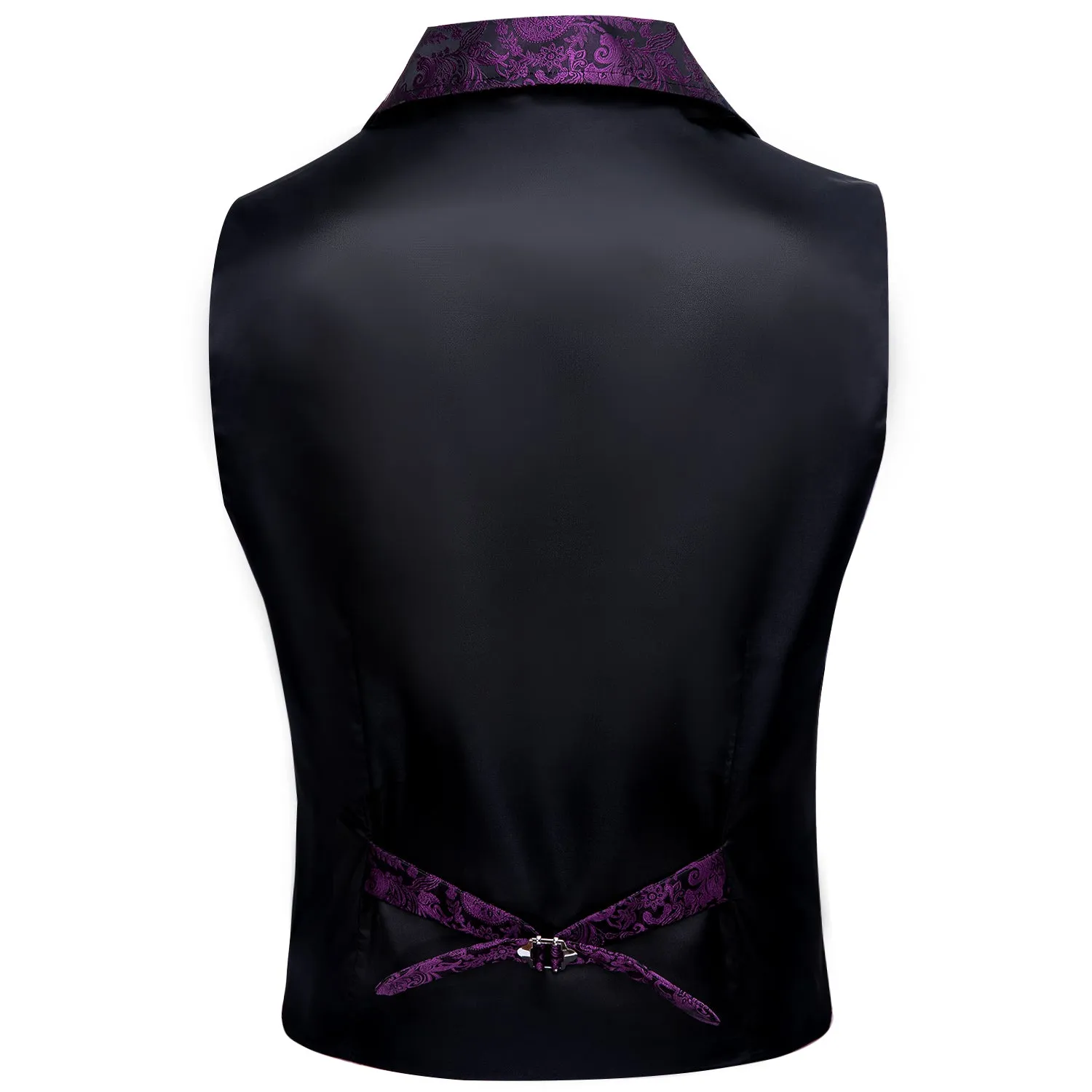 Barry. Wang Mens Victorian Suit Vest Purple Paisley Jacquared Tuxedo Waistcoat sold by Barrywang product image thumbnail 5