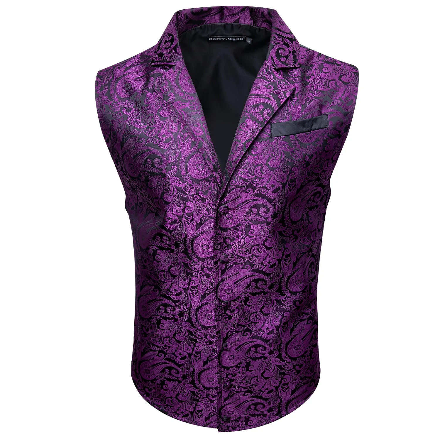 Barry. Wang Mens Victorian Suit Vest Purple Paisley Jacquared Tuxedo Waistcoat sold by Barrywang