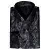 Barry. Wang Mens Western Shirt Black Grey Paisley Long Sleeve Button Down Dress Shirt sold by Barrywang