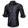 Barry. Wang Mens Western Shirt Black Grey Paisley Long Sleeve Button Down Dress Shirt sold by Barrywang