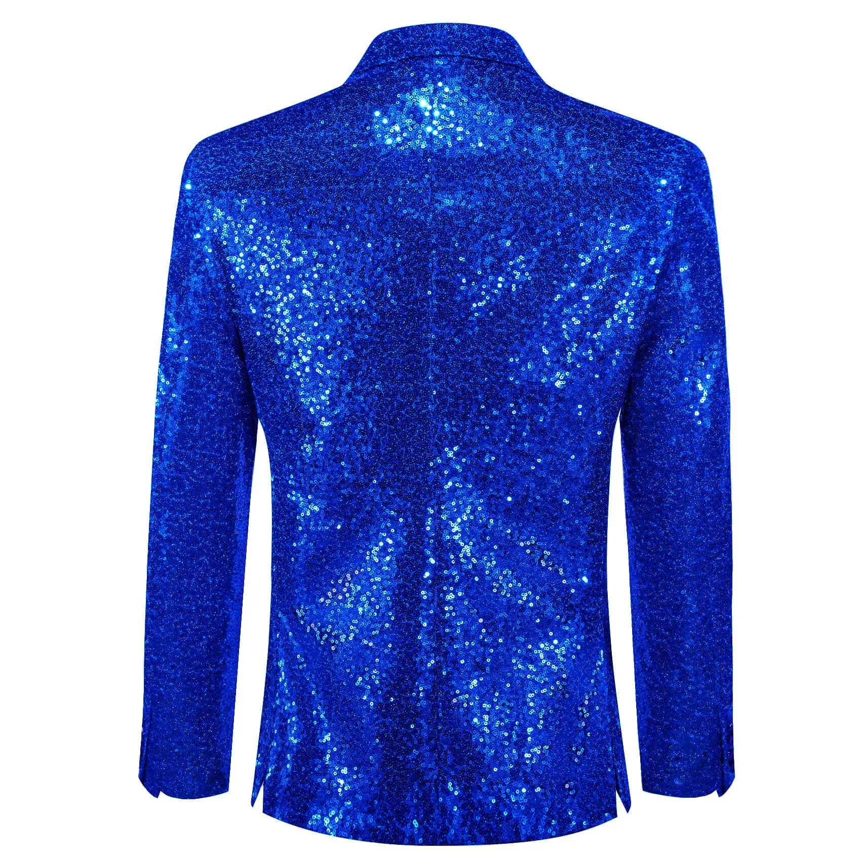 Barry. Wang Men's Royal Blue Sequin Suit One Button Notch Lapel Jacket Festival Party Tuxedo sold by Barrywang product image thumbnail 3