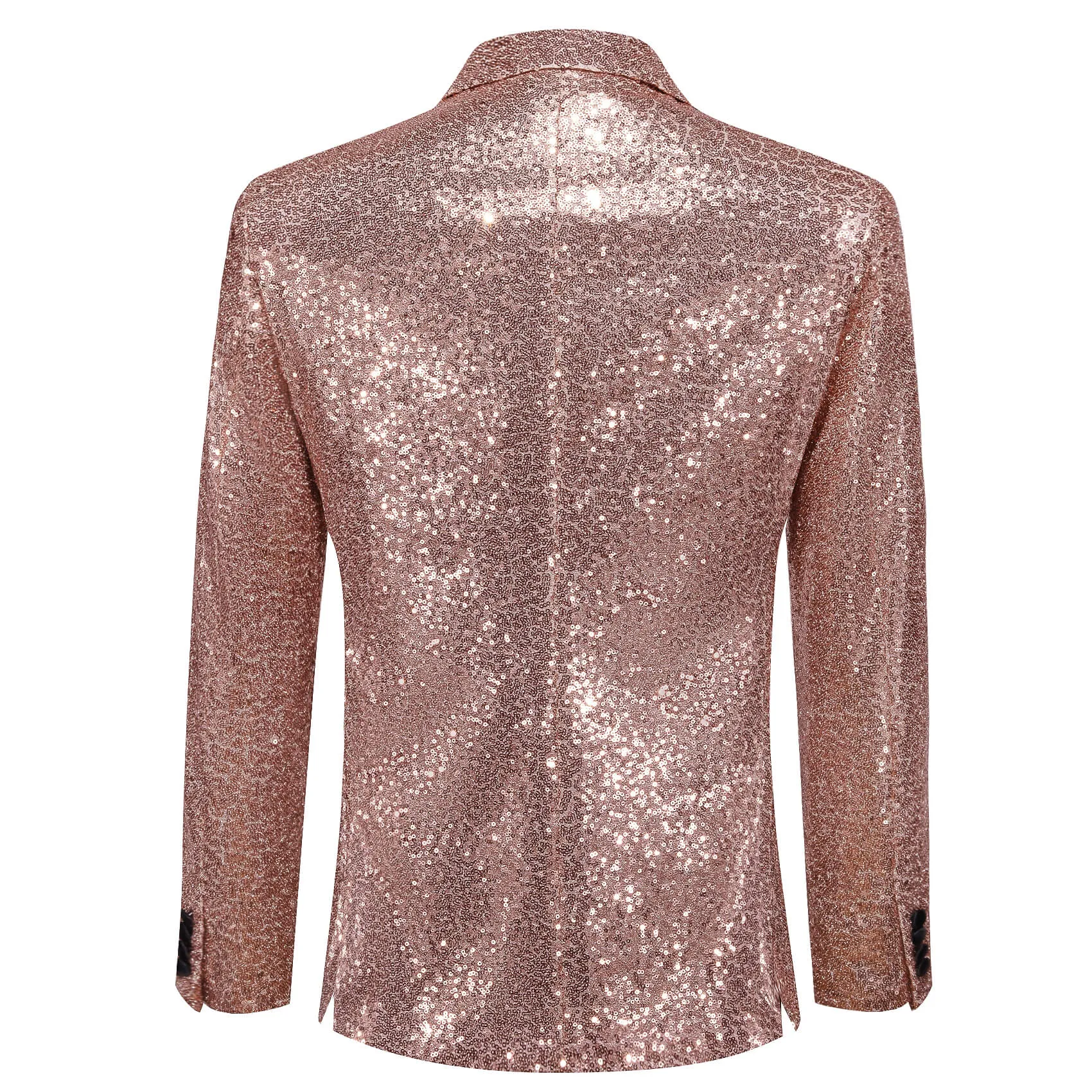 Barry. Wang Men's 70s Disco Sequin Rose Golden Blazer One Button Notch Collar Jacket Wedding Prom Tuxedo Coat sold by Barrywang product image thumbnail 4