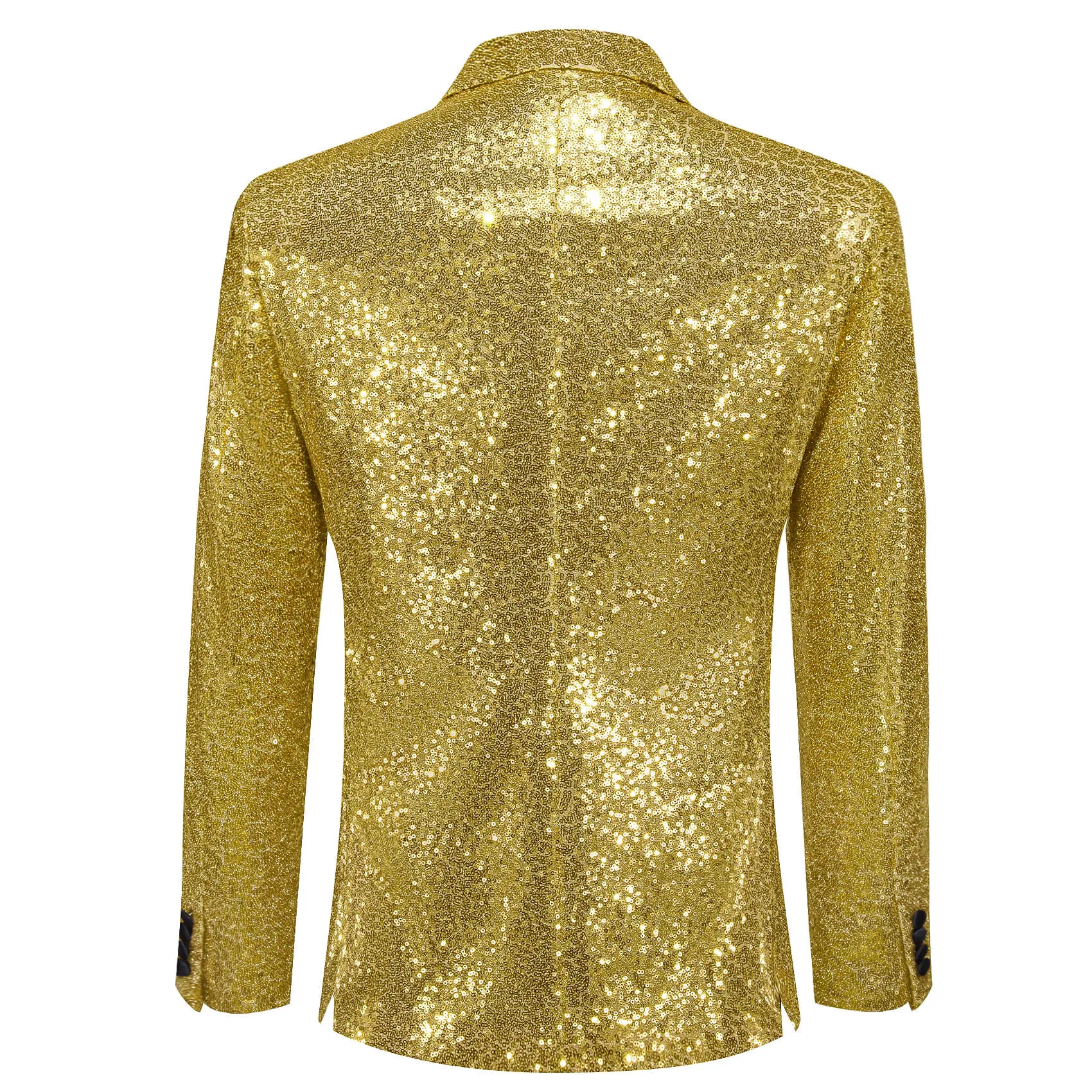 Barry. Wang Men's Sequins Shiny Gold Suit Satin Notch Collar One Button Jacket Party Prom Festival Tuxedo sold by Barrywang product image thumbnail 4