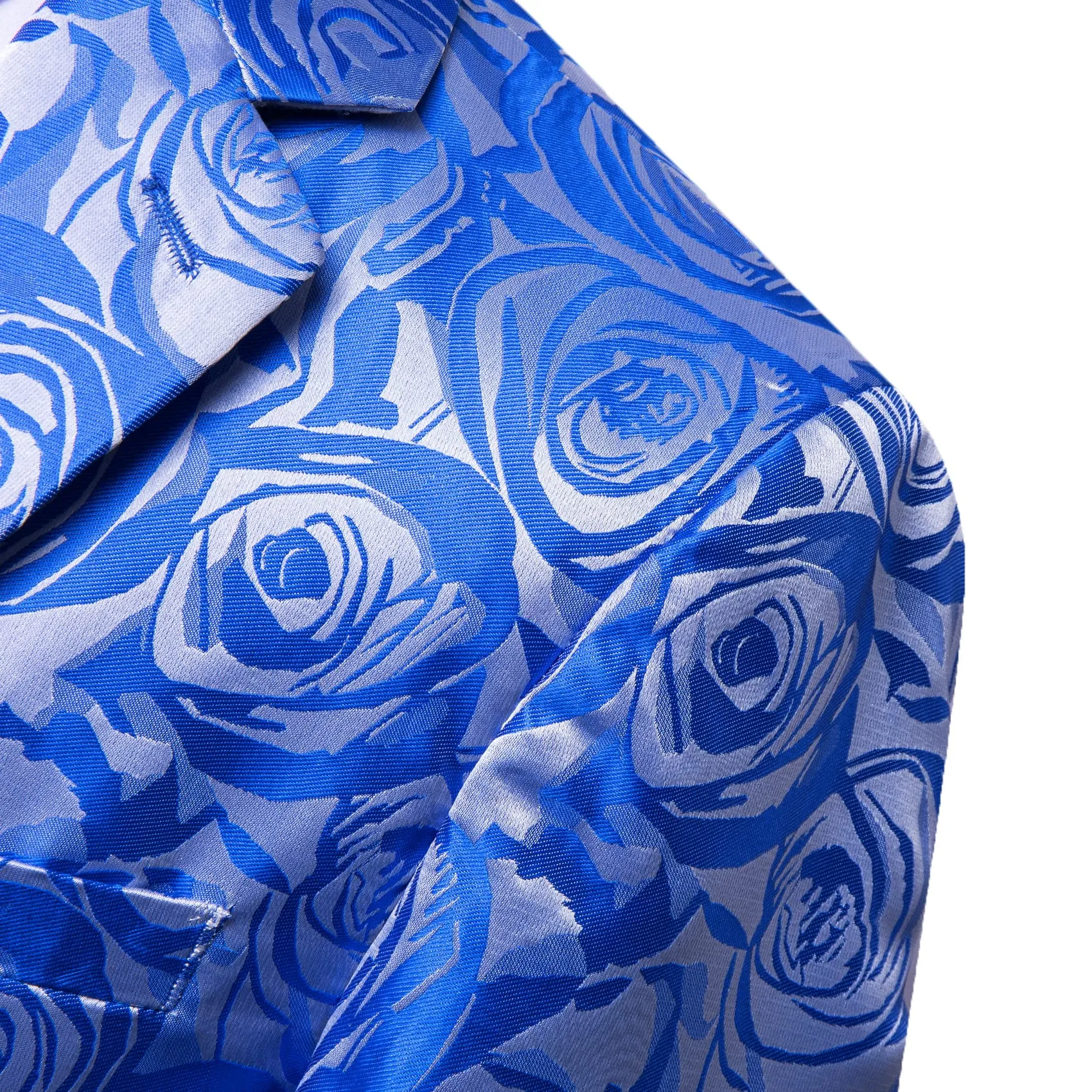 Barry. Wang Royal Blue Rose Suit For Men Notched Collar One Button Slim Tuxedos Wedding Party Dinner Jacket sold by Barrywang product image thumbnail 4