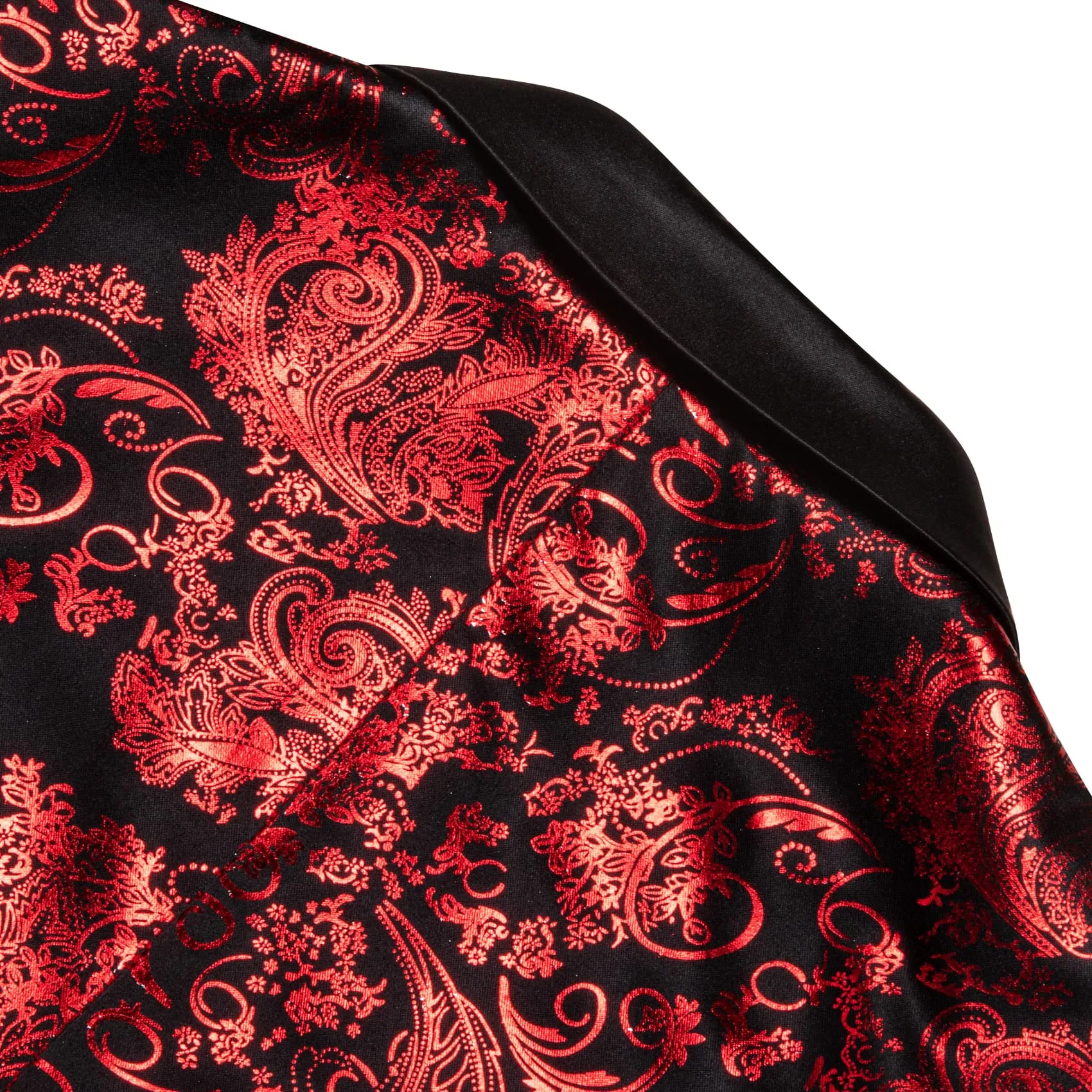 Barry. Wang Men's Scarlet Paisley Party Blazer Notched Lapel Suit One Button Wedding Dress sold by Barrywang product image thumbnail 5