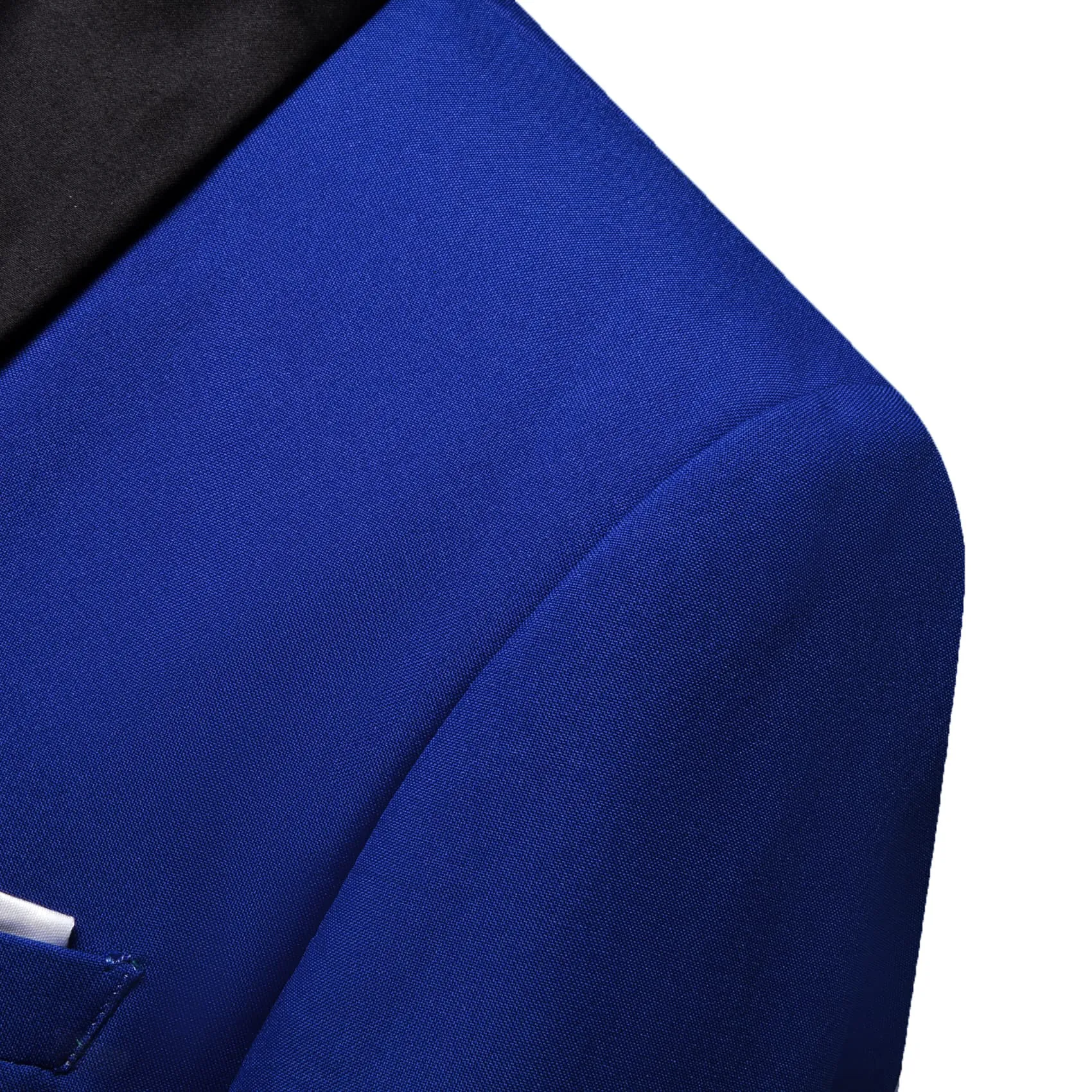 Barry. Wang Men's Royal Blue Formal Blazer Black Satin Shawl Lapel Business Wedding Suit sold by Barrywang product image thumbnail 4