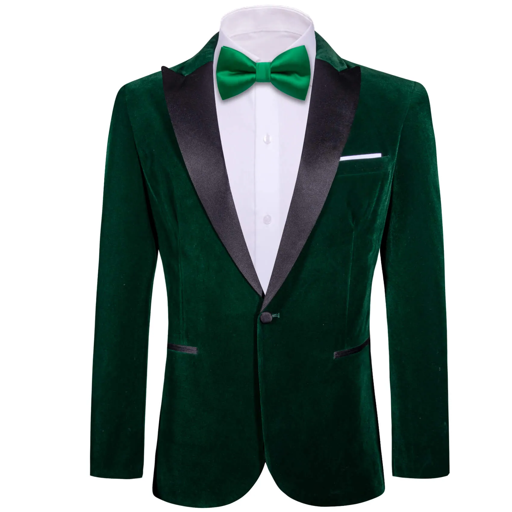 Barry. Wang Men's Velvet Green Suit Silk Notch Lapel One Button Wedding Banquet Blazer sold by Barrywang