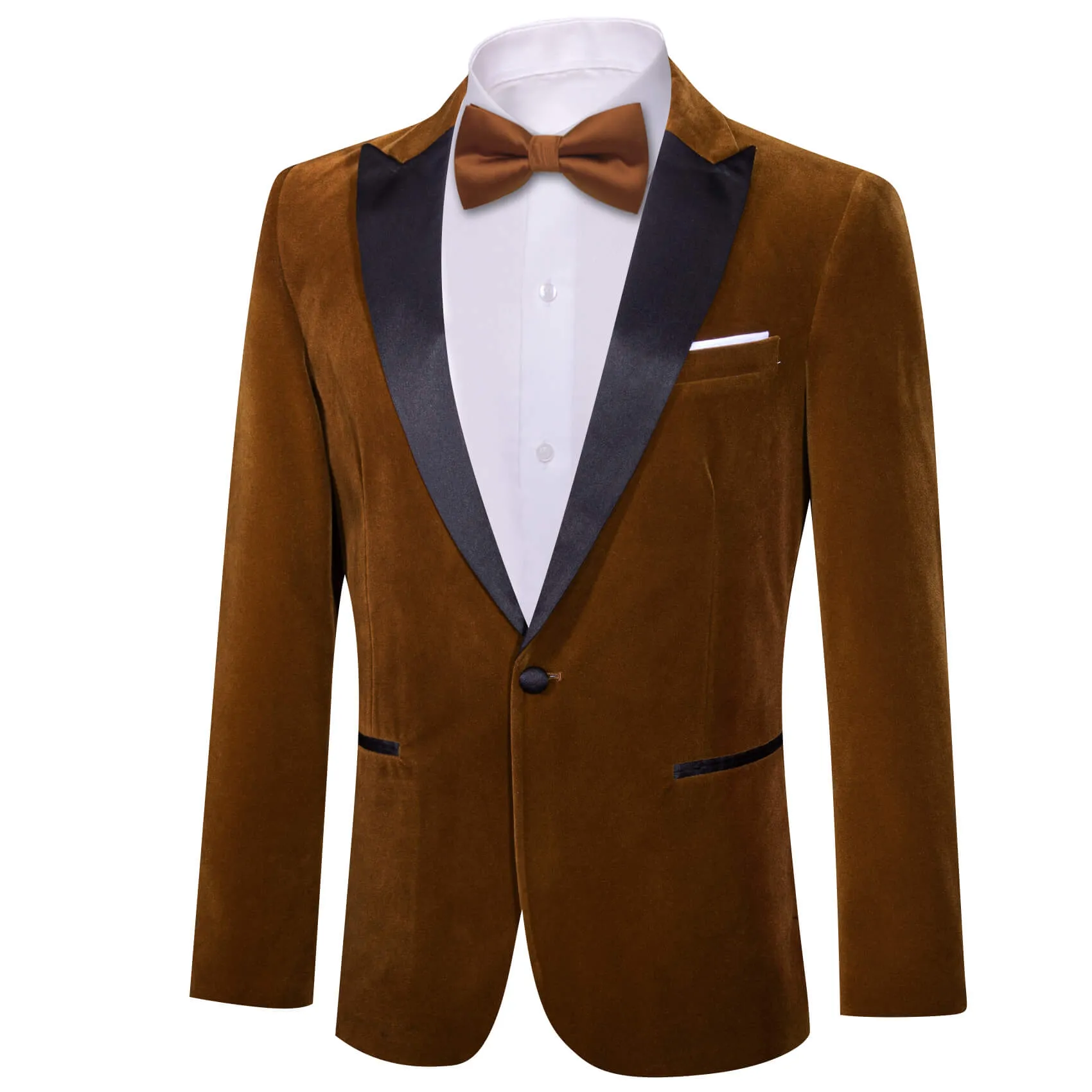 Barry. Wang Men's Chocolate Brown Suit Notch Lapel One Button Wedding Banquet Blazer sold by Barrywang product image thumbnail 2