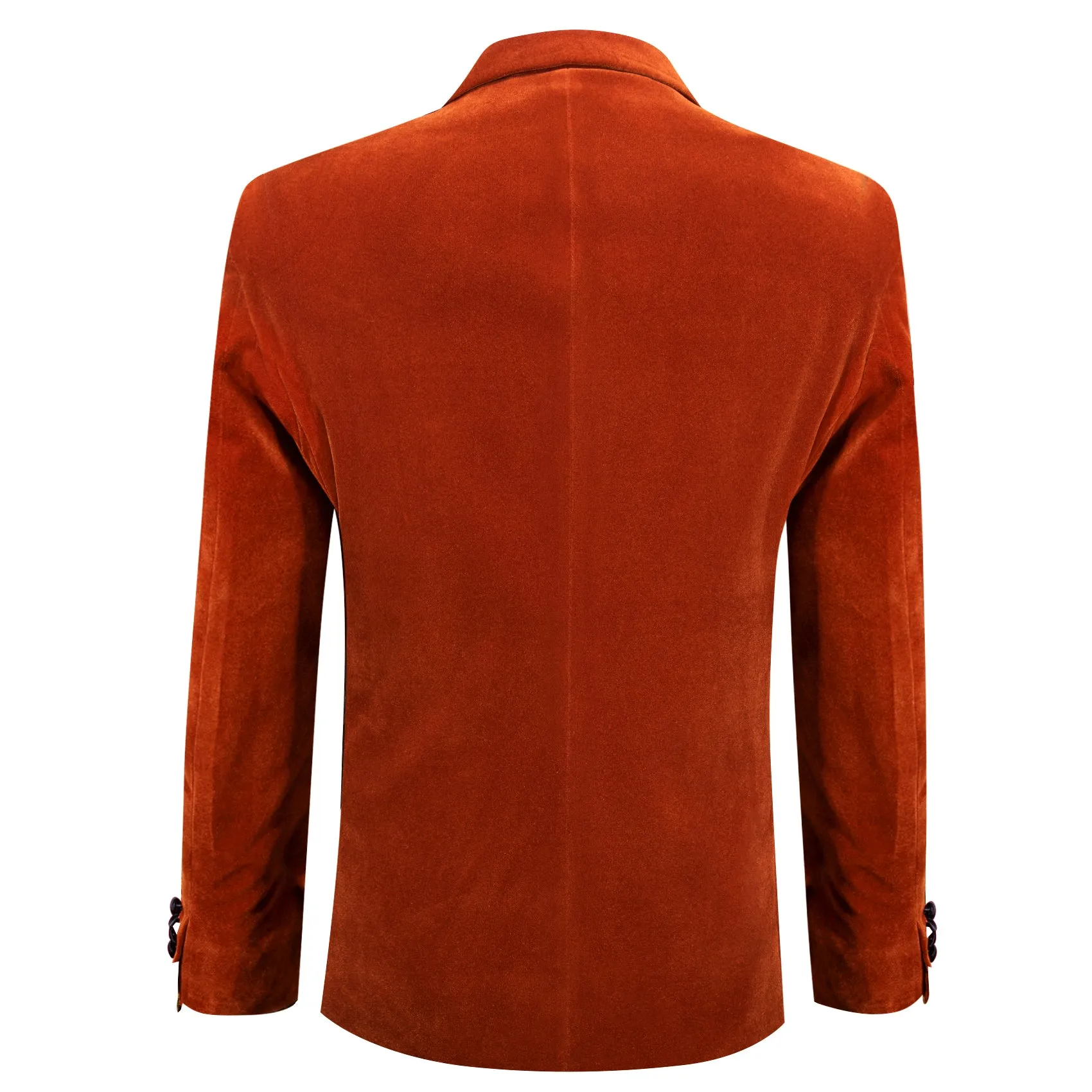 Barry. Wang Burnt Orange Notch Lapel Suit For Men One Button Tuxedos Jacquard Wedding Party Blazer sold by Barrywang product image thumbnail 3