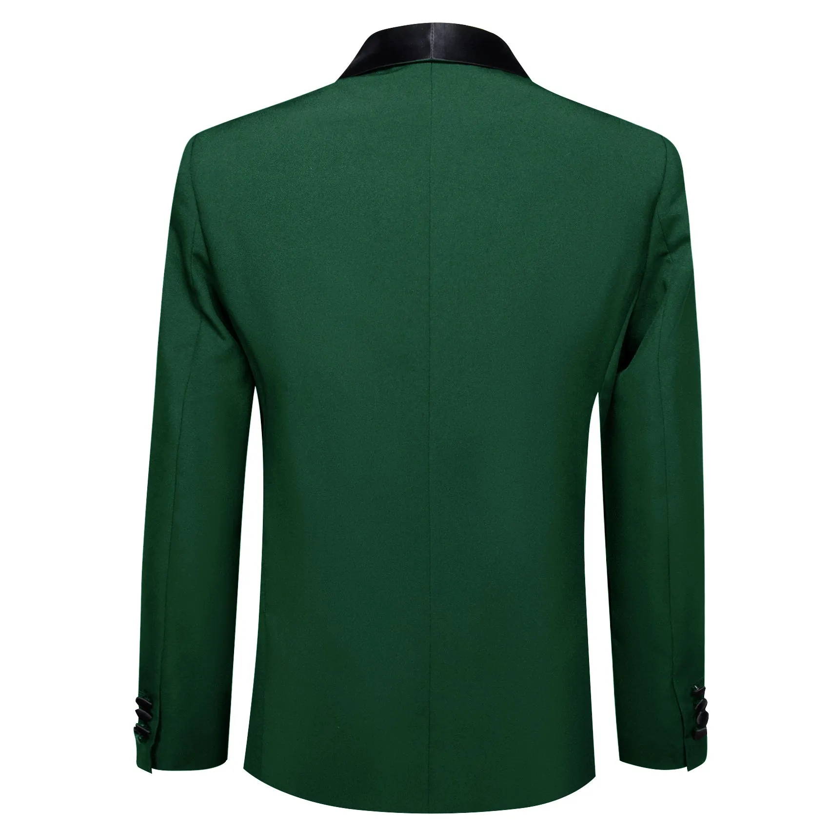 Barry. Wang Hunter Green Wedding Suit For Men Slim One Button Shawl Collar Jacquard Blazer sold by Barrywang product image thumbnail 3