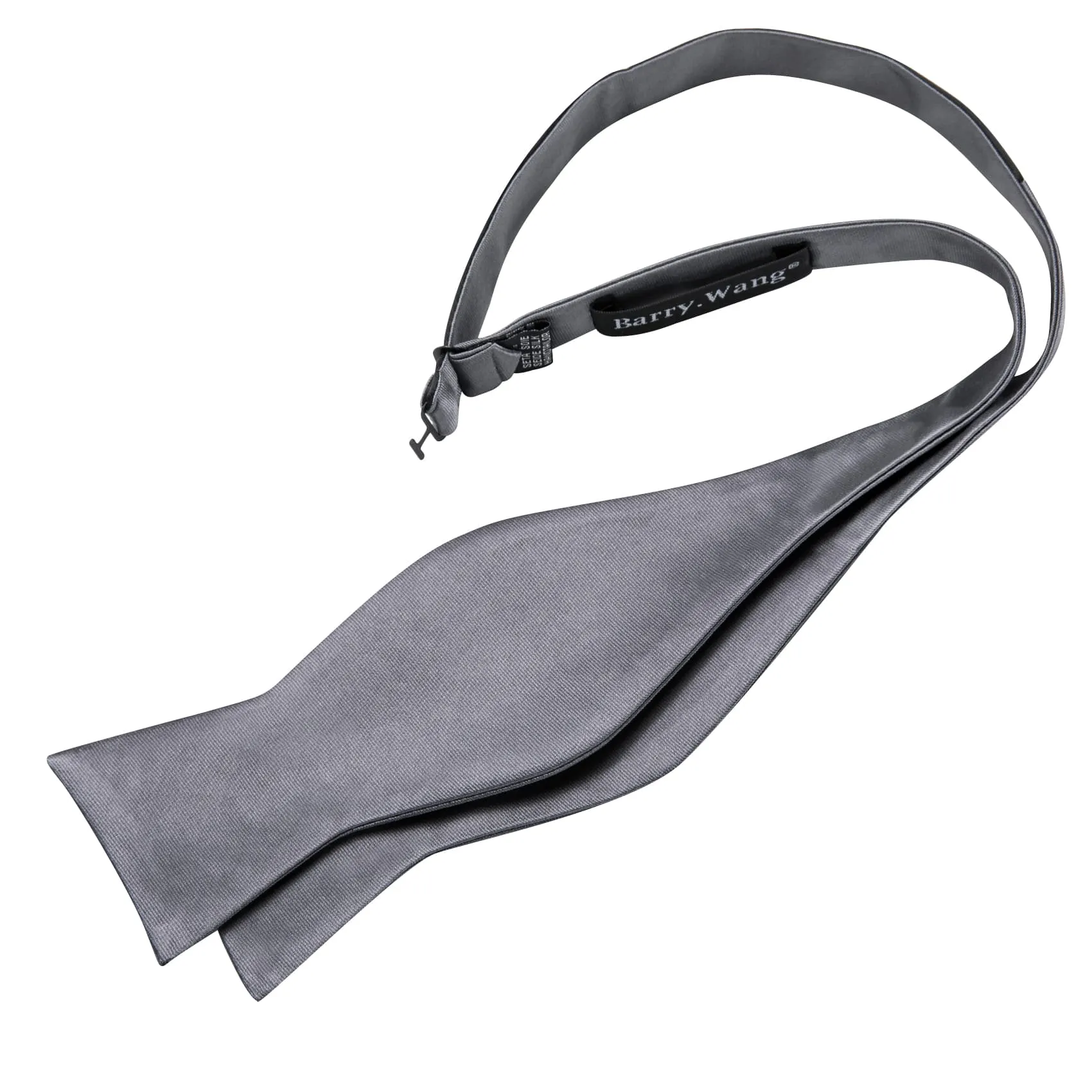 Barry. Wang Grey Solid Bowtie Self-tied Men's Tuxedo Bow Tie Pocket Square Cufflinks Set for Wedding Party sold by Barrywang product image thumbnail 4
